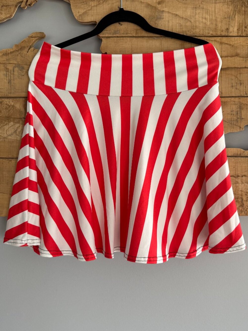 Red & White Candy Cane Striped Skater Skirt | Disney Christmas | NWOT | Sz L